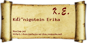 Königstein Erika névjegykártya